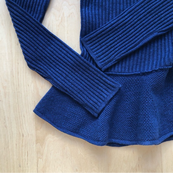 Tory Burch heather blue ribbed sweater - Picture 4 of 6